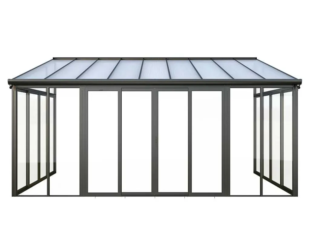 Veranda Van Aluminium En Polycarbonaat Met Uv-Bescherming - 15,8 M - Antraciet - Mathilda-EXPERTLAND Clearance