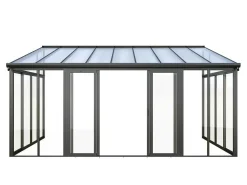 Veranda Van Aluminium En Polycarbonaat Met Uv-Bescherming - 15,8 M - Antraciet - Mathilda-EXPERTLAND Clearance