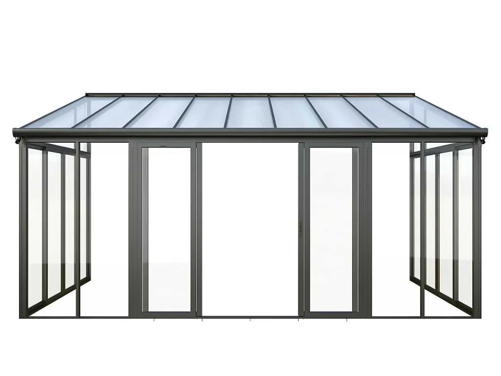 Veranda Van Aluminium En Polycarbonaat Met Uv-Bescherming - 15,8 M - Antraciet - Mathilda-EXPERTLAND Clearance