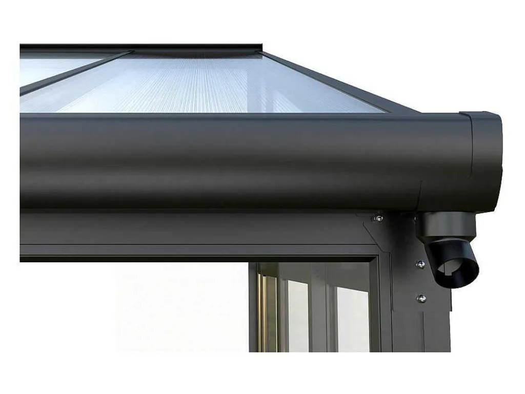 Veranda Van Aluminium En Polycarbonaat Met Uv-Bescherming - 15,8 M - Antraciet - Mathilda-EXPERTLAND Clearance
