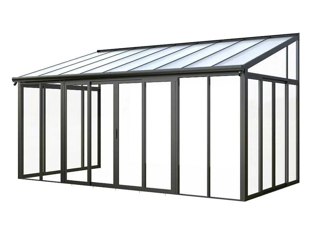 Veranda Van Aluminium En Polycarbonaat Met Uv-Bescherming - 15,8 M - Antraciet - Mathilda-EXPERTLAND Clearance