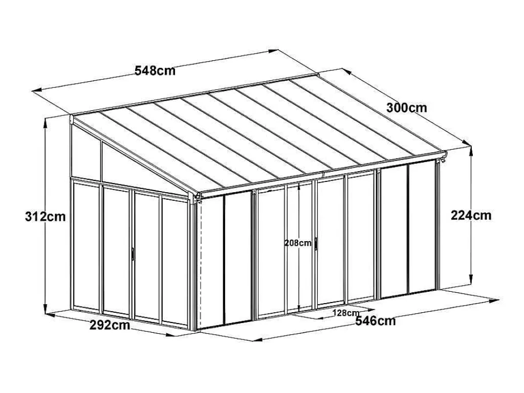Veranda Van Aluminium En Polycarbonaat Met Uv-Bescherming - 15,8 M - Antraciet - Mathilda-EXPERTLAND Clearance