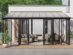 Veranda Van Aluminium En Polycarbonaat Met Uv-Bescherming - 15,8 M - Antraciet - Mathilda-EXPERTLAND Clearance