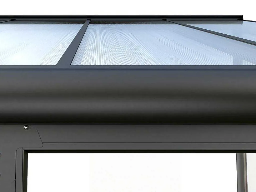Veranda Van Aluminium En Polycarbonaat Met Uv-Bescherming - 15,8 M - Antraciet - Mathilda-EXPERTLAND Clearance