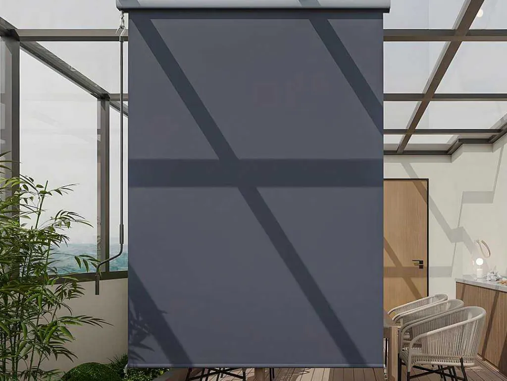 Verduisterend Rolgordijn Met Bak Van Aluminium En Textiel L1,6 X H2,5 M - Passoe-Vente-unique Outlet