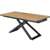 Verlengbare Eettafel 6 Tot 10 Plaatsen Van Keramiek, Gehard Glas En Metaal - Licht Naturel En Zwart - Xerena Van-PASCAL MORABITO Clearance