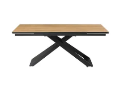 Verlengbare Eettafel 6 Tot 10 Plaatsen Van Keramiek, Gehard Glas En Metaal - Licht Naturel En Zwart - Xerena Van-PASCAL MORABITO Clearance