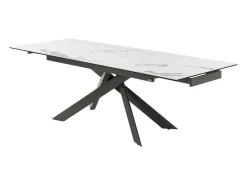 Verlengbare Eettafel 6 Tot 10 Plaatsen Van Keramiek En Metaal - Wit Marmereffect En Antraciet - Corema Van-PASCAL MORABITO Outlet