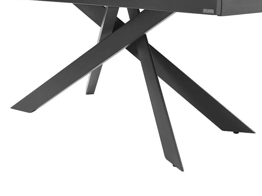 Verlengbare Eettafel 6 Tot 10 Plaatsen Van Keramiek En Metaal - Wit Marmereffect En Antraciet - Corema Van-PASCAL MORABITO Outlet