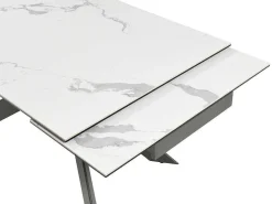Verlengbare Eettafel 6 Tot 10 Plaatsen Van Keramiek En Metaal - Wit Marmereffect En Antraciet - Corema Van-PASCAL MORABITO Outlet