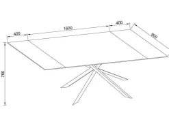 Verlengbare Eettafel 6 Tot 10 Plaatsen Van Keramiek En Metaal - Wit Marmereffect En Antraciet - Corema Van-PASCAL MORABITO Outlet