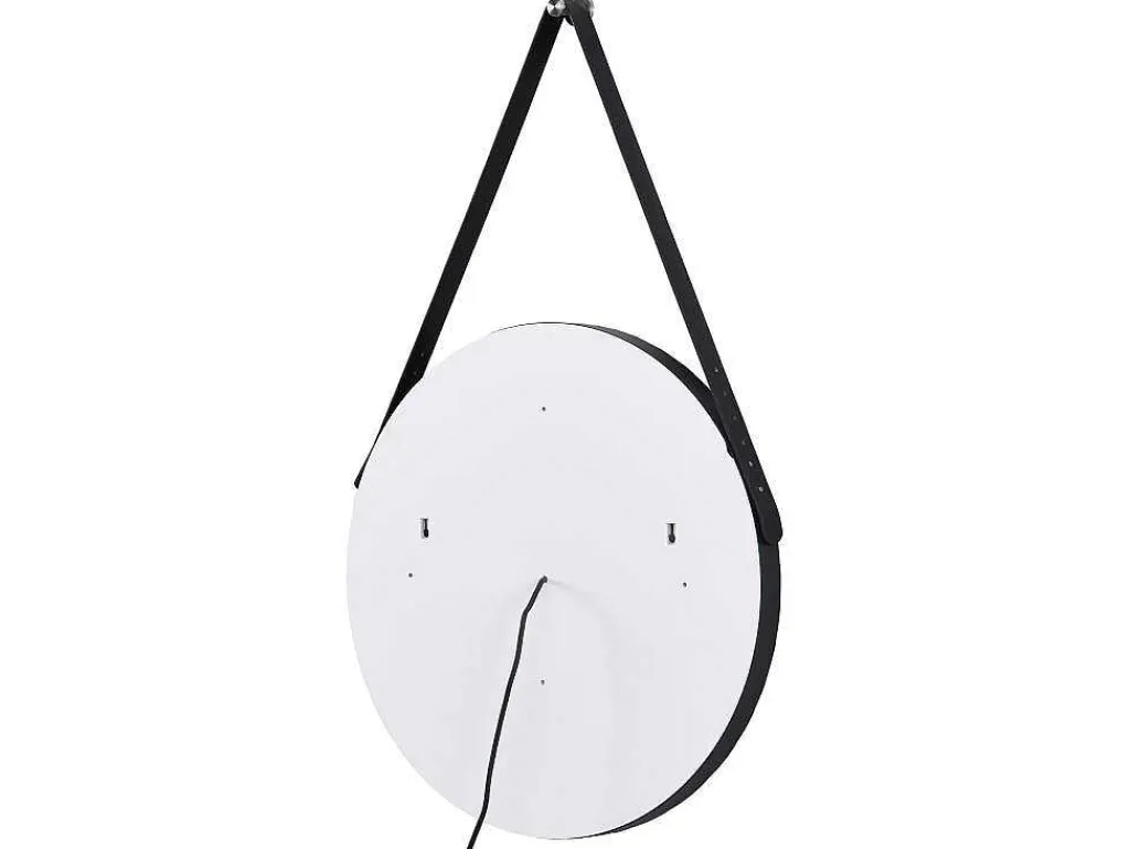 Verlichte Badkamerspiegel Met Antibewaseming En Zwart Kader Met Een Haak - 60 X 60 Cm Borja-OZAIA Clearance