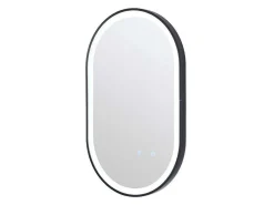 Verlichte Ovale Badkamerspiegel Met Antibewaseming En Zwart Kader - 50 X 80 Cm Alarico-OZAIA Clearance