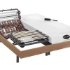 Verstelbaar Relaxbed Met Contactplaatjes En Latten En Matras Met Vormgeheugen En Bamboe Damysos Van - Motors Okin - 2X90X200 Cm - Eiken-NATUREA Discount