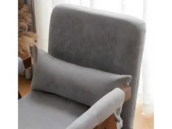 Verstelbare Converteerbare Gewatteerde Fauteuil Van Katoenen Stof - Grijs-ModernLuxe New