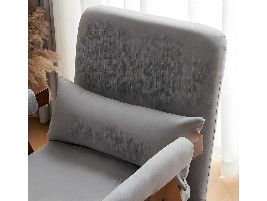 Verstelbare Converteerbare Gewatteerde Fauteuil Van Katoenen Stof - Grijs-ModernLuxe New