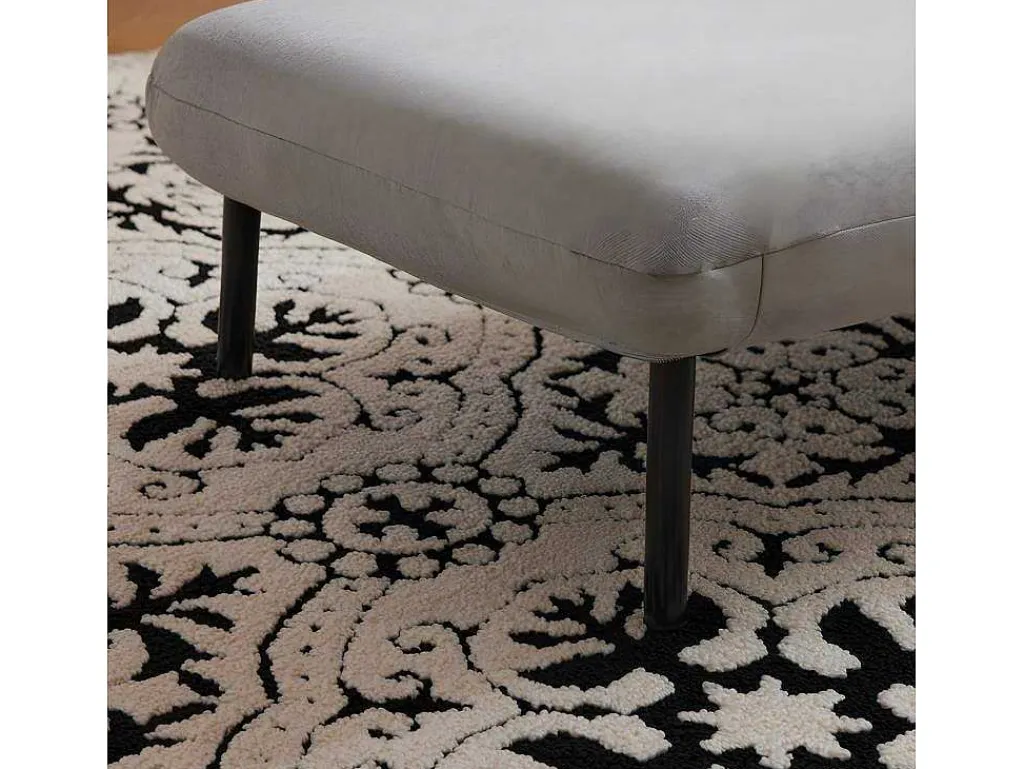 Verstelbare Converteerbare Gewatteerde Fauteuil Van Katoenen Stof - Grijs-ModernLuxe New