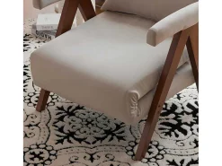 Verstelbare Converteerbare Gewatteerde Fauteuil Van Katoenen Stof - Beige-ModernLuxe Sale