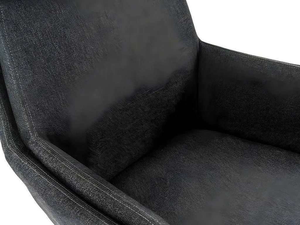Verstelbare Fauteuil Van Linnen Met Voetensteun Arbori - Donkergrijs-Vente-unique Discount