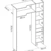 Verstelbare Kledingkast Dorian - L164/234 Cm - Wit En Grijs-Vente-unique Discount
