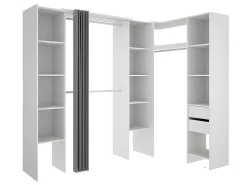 Verstelbare Kledingkast Dorian - L164/234 Cm - Wit En Grijs-Vente-unique Discount