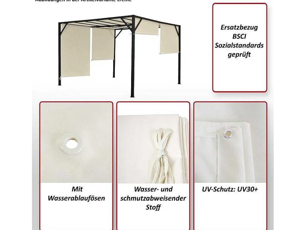 Vervangen Overkapping Voor Pergola Beja, Bordeaux-Rood-Vente-unique Online