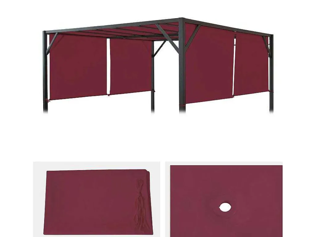 Vervangen Overkapping Voor Pergola Beja, Bordeaux-Rood-Vente-unique Online