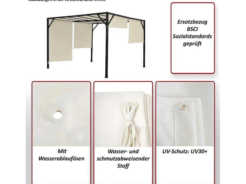Vervangen Overkapping Voor Pergola Beja, Taupe-Vente-unique