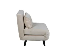 Vicky Slaapbank ,Fauteuil Velours Beige.-Vente-unique Hot
