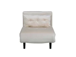 Vicky Slaapbank ,Fauteuil Velours Beige.-Vente-unique Hot