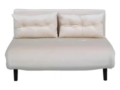 Vicky Slaapbank Velours Beige.-Vente-unique New