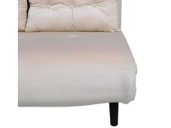 Vicky Slaapbank Velours Beige.-Vente-unique New