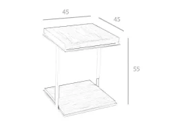 Vierkante Hoektafel Walnoot 2038-Angel Cerda Hot