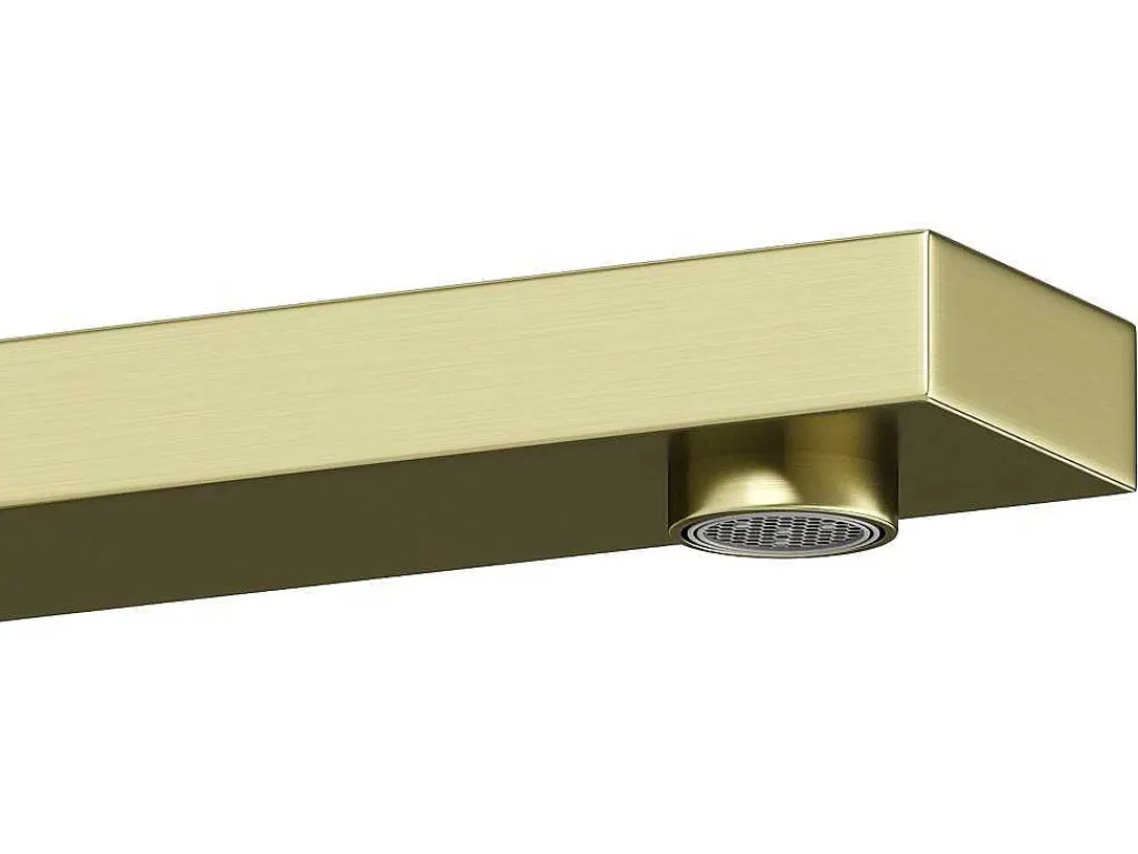 Vierkante Mechanische Mengkraan - H15,7 Cm - Goud Met Satijnglans - Vipava-Shower & Design Best