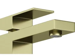 Vierkante Mechanische Mengkraan - H15,7 Cm - Goud Met Satijnglans - Vipava-Shower & Design Best