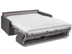 Vierzits Express-Bedbank Van Kunstleer Calife - Grijs - Slaapafmeting 160 Cm-Vente-unique Discount