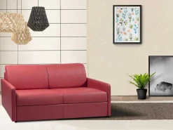 Vierzits Express-Bedbank Van Kunstleer Calife - Grijs - Slaapafmeting 160 Cm-Vente-unique Discount