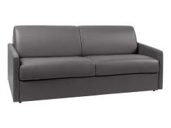 Vierzits Express-Bedbank Van Kunstleer Calife - Grijs - Slaapafmeting 160 Cm-Vente-unique Discount