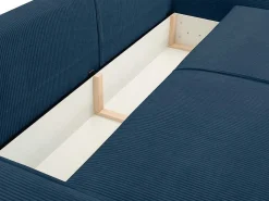 Vierzits Slaapbank Amelia Van Pascal Morabito - Ribfluweel - Blauw-Vente-unique Outlet