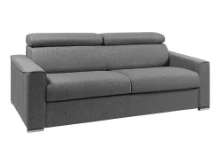 Vierzits Slaapbank Van Stof Vizir - Grijs - Slaapafm. 160 Cm - Matras 22 Cm Van Met Vormgeheugen-Vente-unique Best