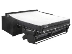 Vierzits Slaapbank Van Stof Vizir - Grijs - Slaapafm. 160 Cm - Matras 22 Cm Van Met Vormgeheugen-Vente-unique Best