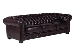Vierzitsbank Chesterfield Brenton 100% Buffelleer - Bruin Tinten-LINEA SOFA