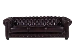 Vierzitsbank Chesterfield Brenton 100% Buffelleer - Bruin Tinten-LINEA SOFA
