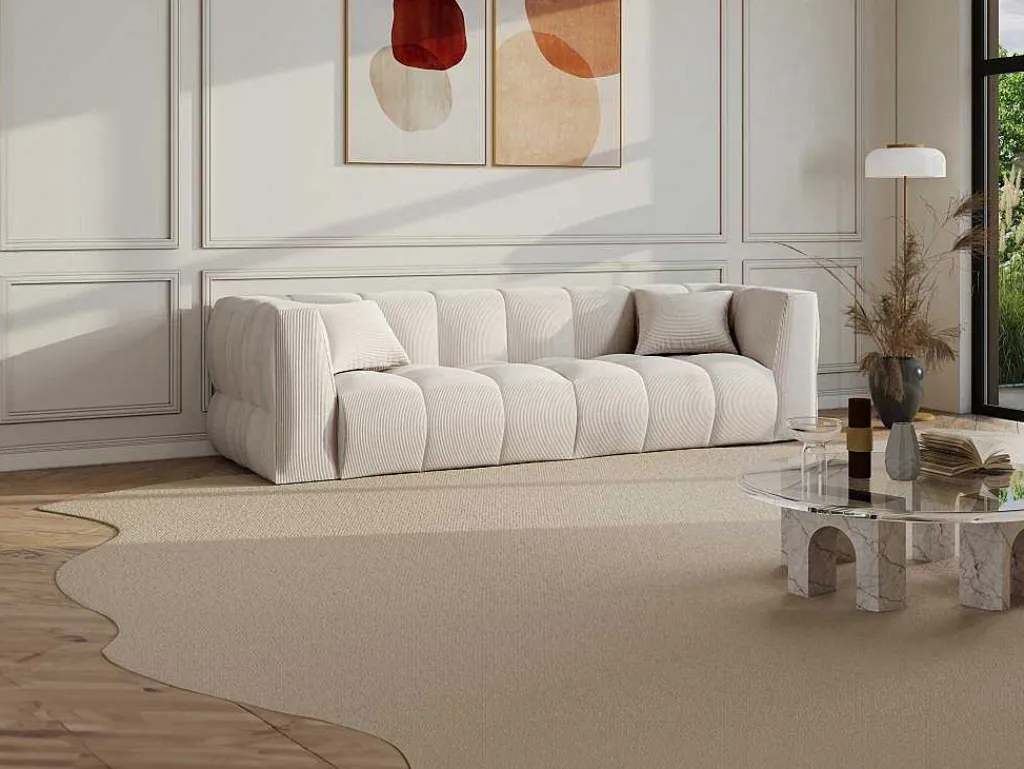 Vierzitsbank Van Beige Ribfluweel Naemia Van Maison Cephy-Maison Céphy Outlet