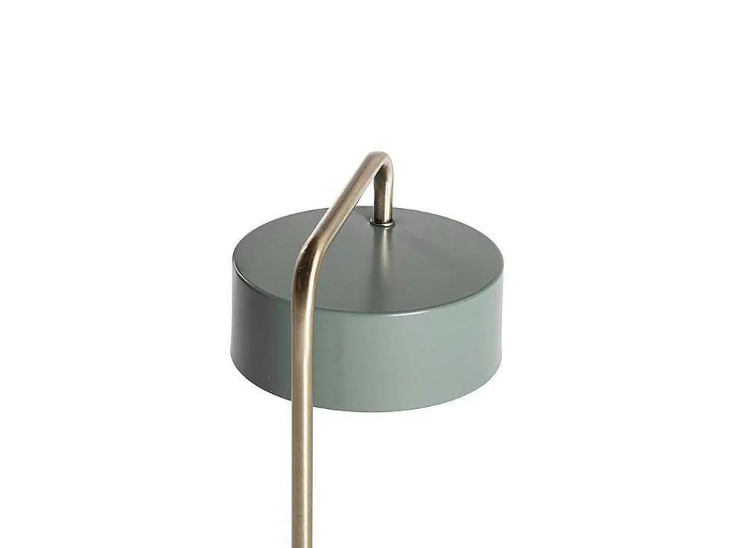 Vintage Staande Lamp Otilie - Metaal - 24 X 16 X 40 Cm - Olijfgroen En Goudkleurig-OZAIA Best