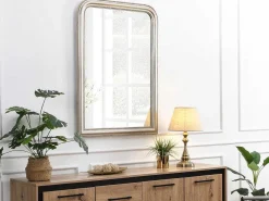 Vintage Stijl Spiegel In Paulowniahout - B. 80 X H. 110 Cm - Champagne - Heloise-OZAIA Clearance