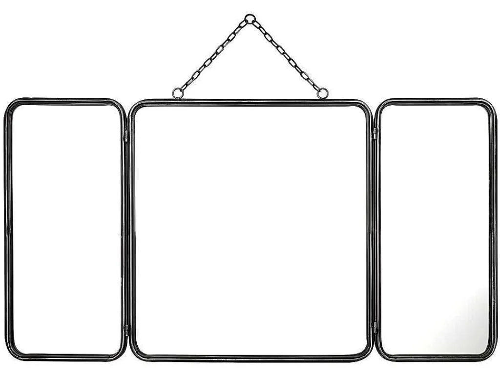 Vintage-Spiegel In 3 Delen Ceronne - B60 X H112 Cm - Metaalgrijs-OZAIA Online
