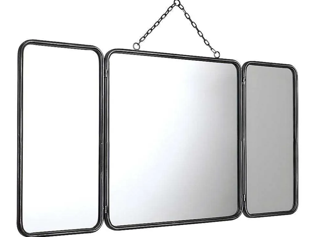 Vintage-Spiegel In 3 Delen Ceronne - B60 X H112 Cm - Metaalgrijs-OZAIA Online