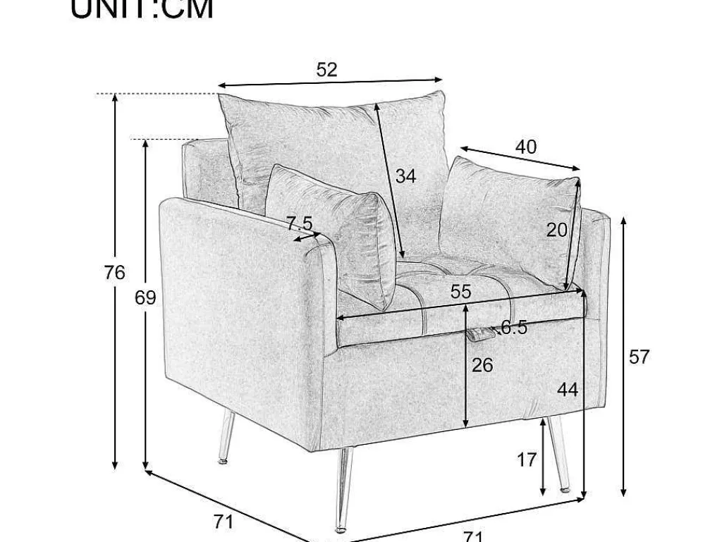 Vipi Fauteuil In Fluwelen Stof Met Opbergruimte En Kussen - Poten Van Goudkleurig Metaal - Groen-ModernLuxe Best