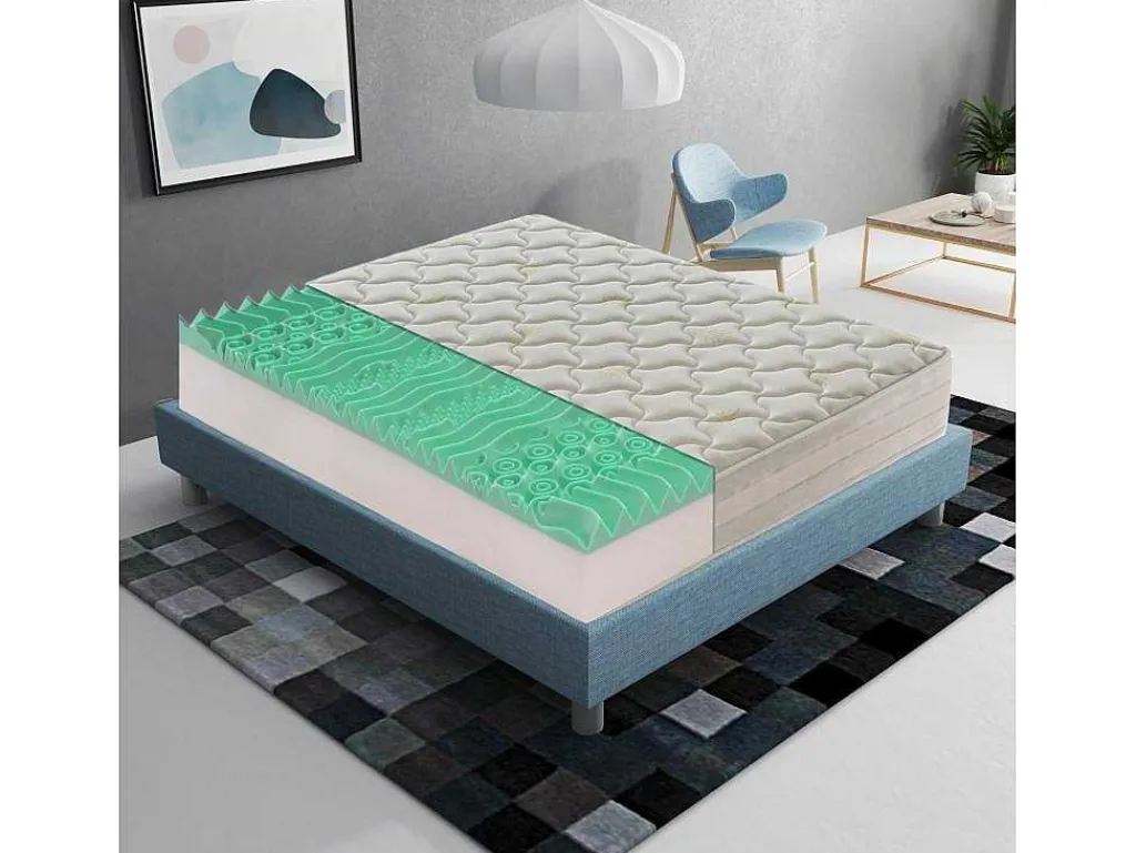 Visco-Elastisch Schuimmatras - 5 Cm Schuim - 9 Comfortzones - Hoogte 25 Cm 180X200 Cm-I Love Sleep Hot